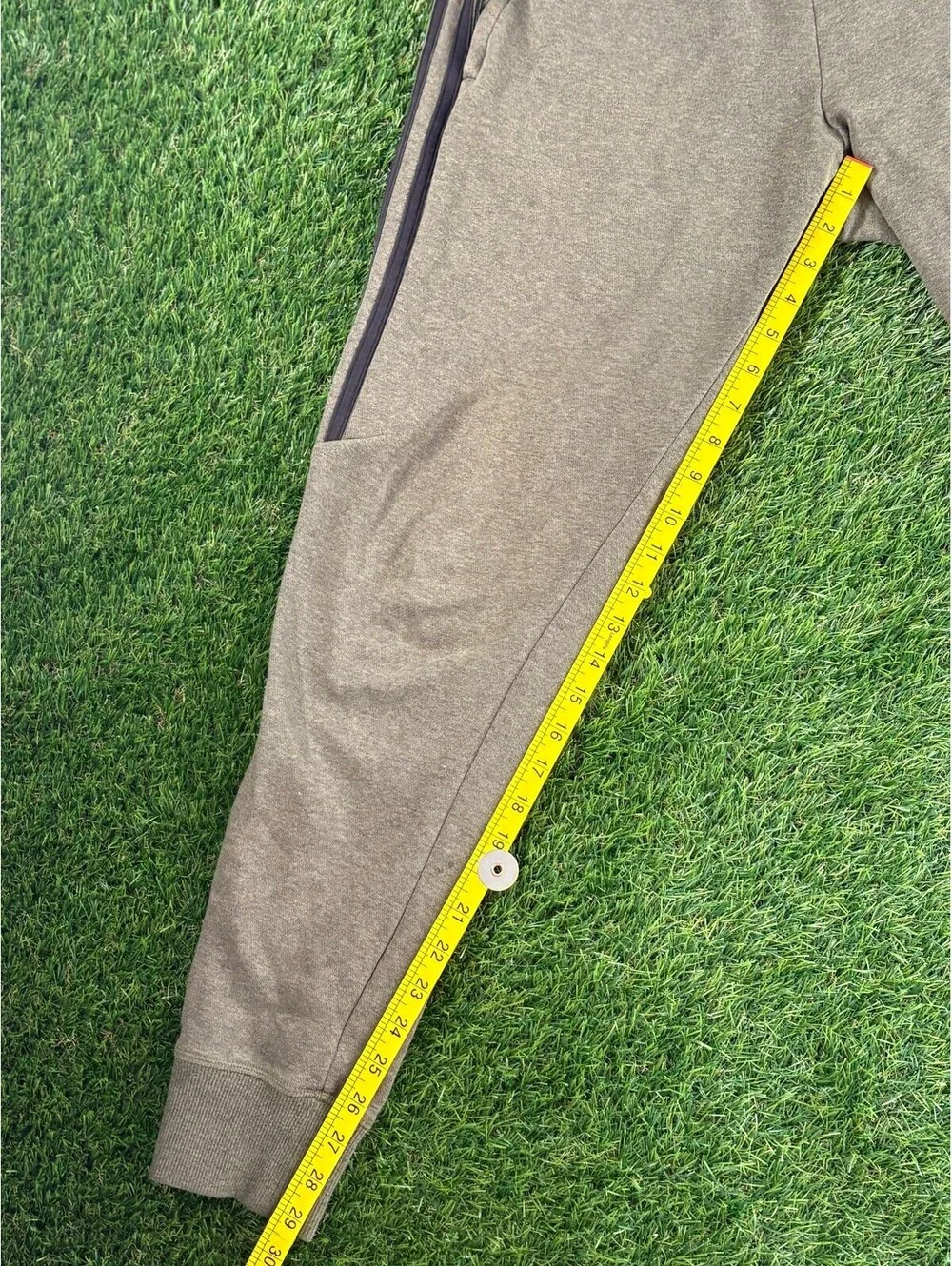 adidas Gray Sweatpants with Side Stripe and Logo